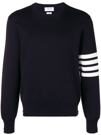 Shop Thom Browne 4bar Cotton Sweater In Blue