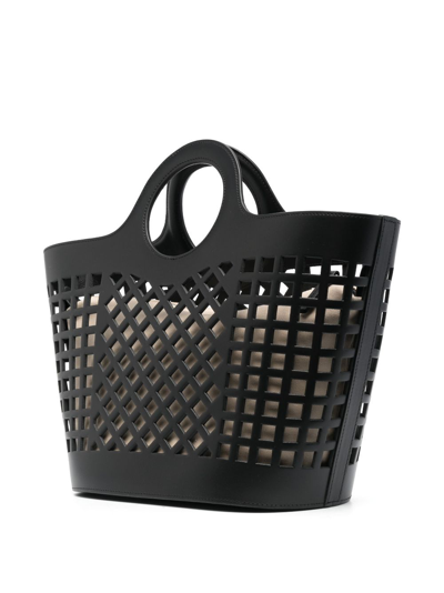 Shop Hereu Colmado Cut-out Leather Tote Bag In Black