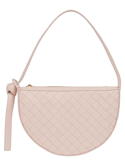 Shop Bottega Veneta Sunrise Mini Leather Shoulder Bag In Pink
