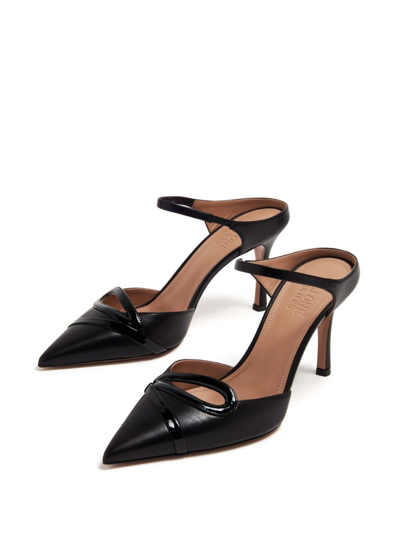 Shop Malone Souliers Bonnie 80 Leather Stiletto Mules In Black