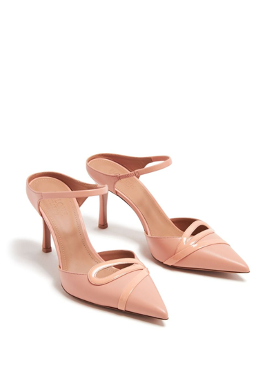 Shop Malone Souliers Bonnie 80 Leather Stiletto Mules In Pink