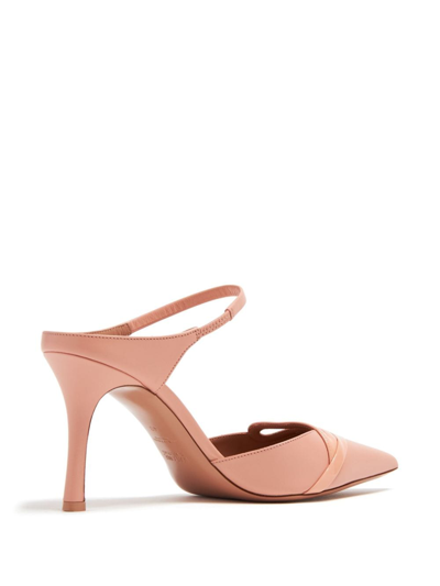 Shop Malone Souliers Bonnie 80 Leather Stiletto Mules In Pink