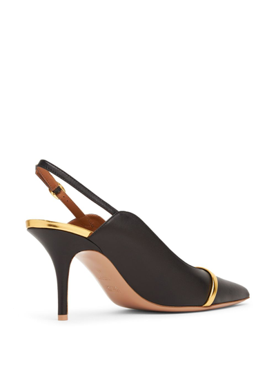 Shop Malone Souliers Marion 70 Leather Slingback Pumps In Black
