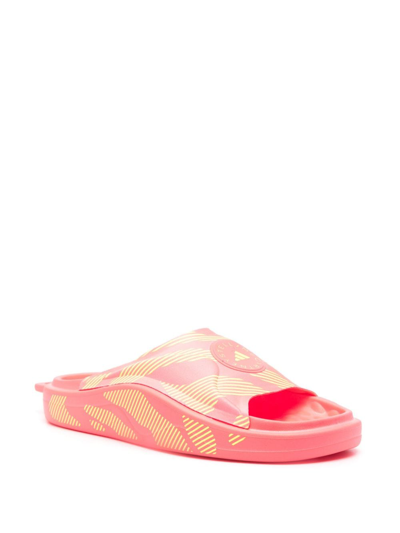 Shop Adidas By Stella Mccartney Printed Rubber Slides In Green