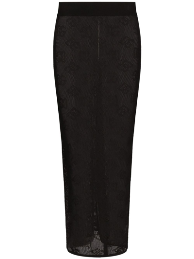Shop Dolce & Gabbana Tube Midi Skirt In Black