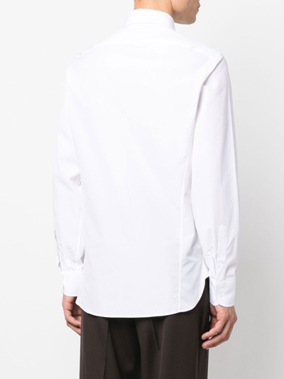 Shop Gucci Gg Embroidery Cotton Shirt In White