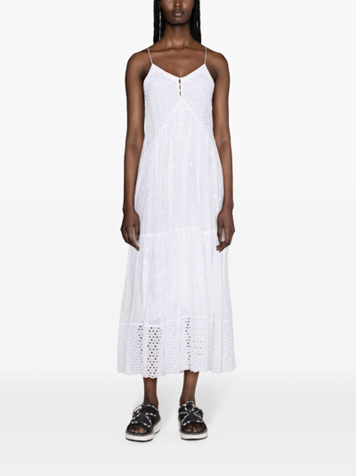 Shop Marant Etoile Sabba Organic Cotton Midi Dress In White