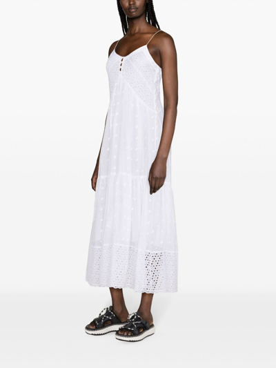 Shop Marant Etoile Sabba Organic Cotton Midi Dress In White