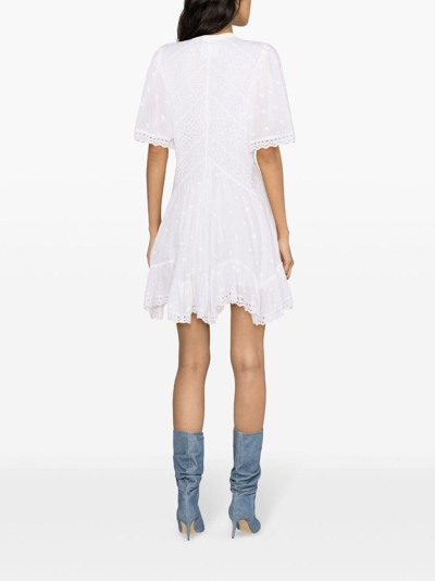 Shop Marant Etoile Slayae Organic Cotton Mini Dress In White