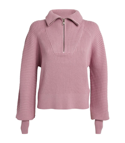 Shop Varley Reid Half-zip Sweater In Purple