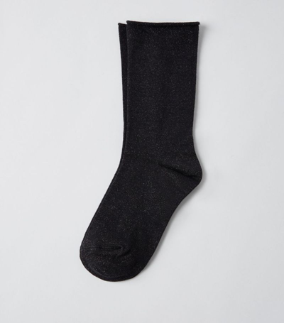 Shop Brunello Cucinelli Cashmere-silk-blend Sparkling Socks In Black