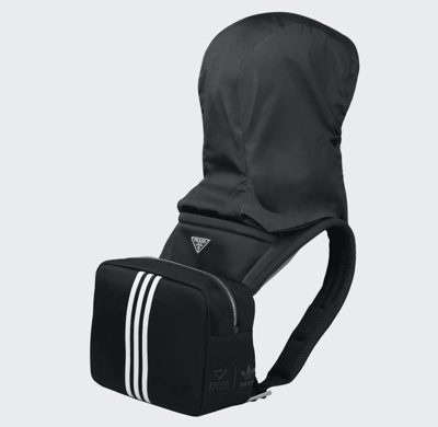 Pre-owned Adidas X Prada Adidas For Prada Re-nylon Backpack Hood Ninja In Black