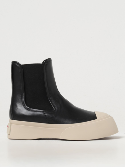Shop Marni Flat Ankle Boots  Woman Color Black