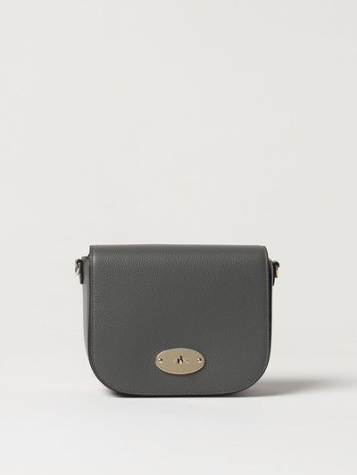 Shop Mulberry Darley Bag In Micro Grained Leather In 灰色