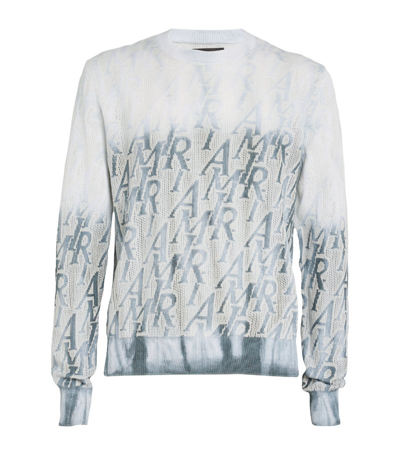 Shop Amiri All-over Logo Sweater In Blue