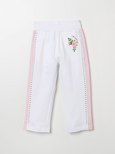 Monnalisa Fleece Joggers With Studs In White