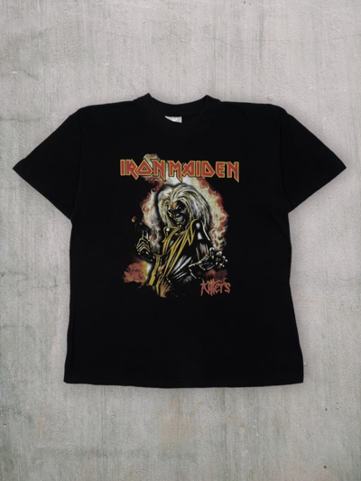 Pre-owned Band Tees X Iron Maiden 1990s "killers" Iron Maiden Rock Album T Shirt In Black