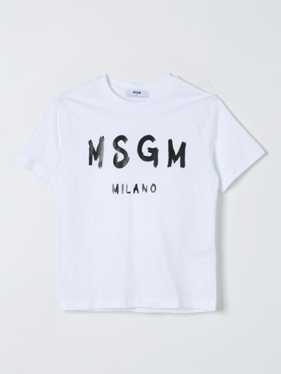 Shop Msgm T-shirt  Kids Kids Color White