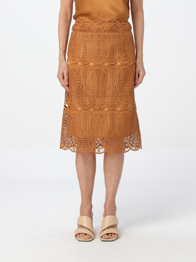 Shop Alberta Ferretti Skirt  Woman Color Brown