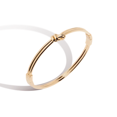 Aurate New York Gold Knot Hinged Bracelet In Yellow