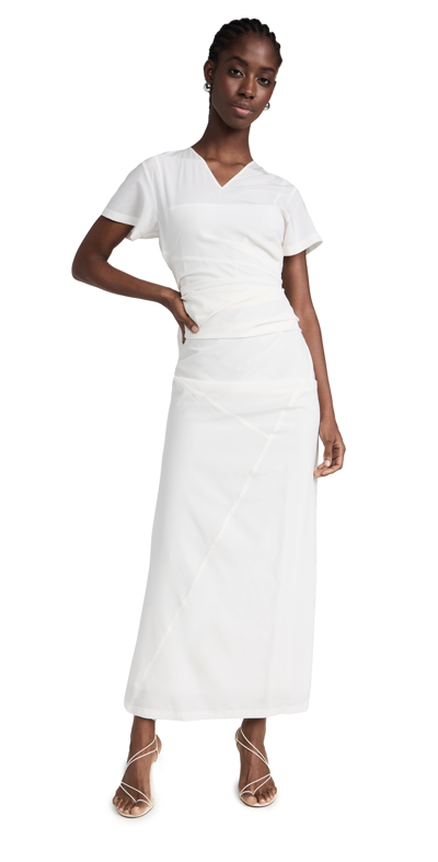 Shop Proenza Schouler Sidney Dress In Silk Viscose Off White