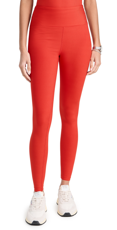 Shop Year Of Ours Ribbed High Leggings Red