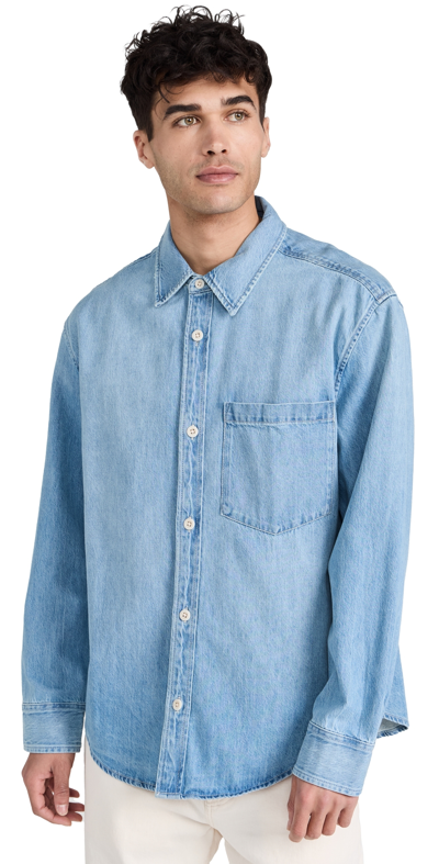 Shop Madewell Denim Easy Long-sleeve Shirt In Carlsbad Wash Carlsbad Wash