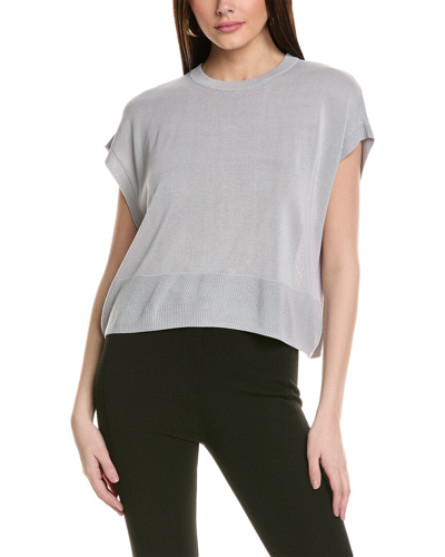 Shop Vince Camuto Dropped-shoulder Top In Silver