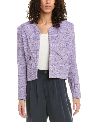 Shop Iro Lurex Tweed Jacket In Purple