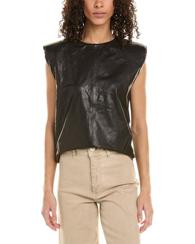 Shop Iro Grind Leather Top In Black