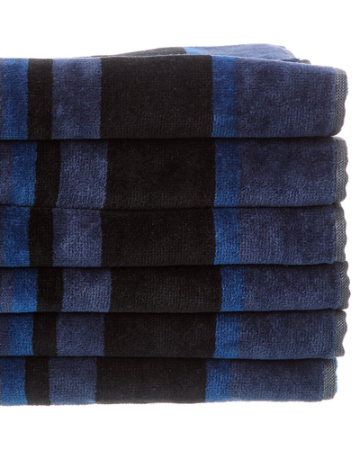 Shop Missoni Home Cesar Set Of 6 Bath Towels In Blue