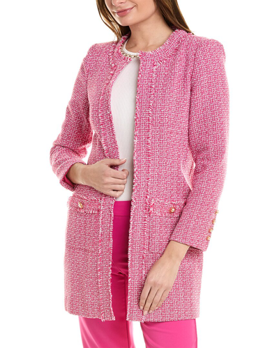 Shop Nanette Lepore Nanette  Tweed Coat In Pink