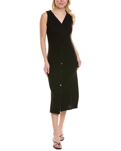 Shop Stateside Thermal Slub Sleeveless Midi Dress In Black