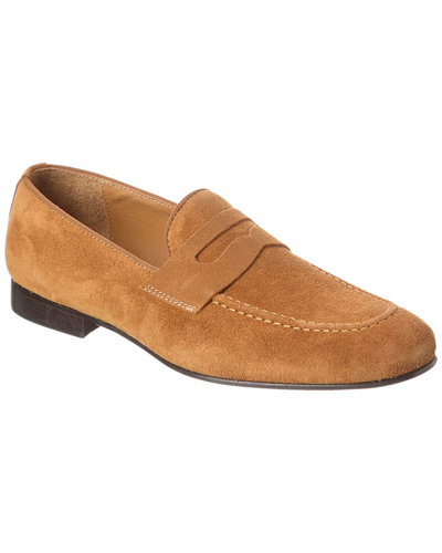 Shop Alfonsi Milano Suede Loafer In Brown