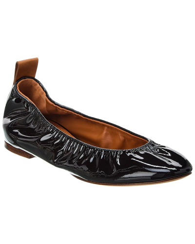 Shop Lanvin Patent Flat In Black