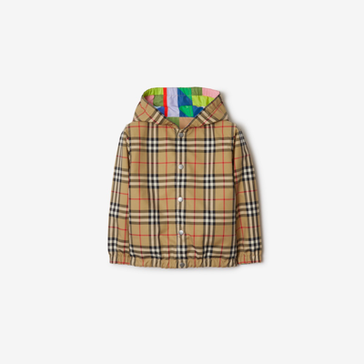 Shop Burberry Childrens Check Reversible Jacket In Archive Beige