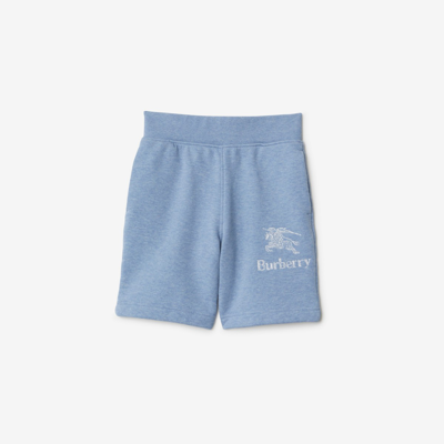 Shop Burberry Childrens Cotton Shorts In Light Blue Melange