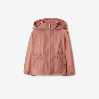 Shop Burberry Childrens Nylon Jacket In Dusky Coral