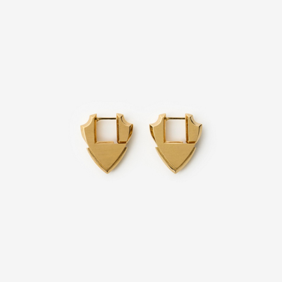 Shop Burberry Small Shield Earrings In Gold