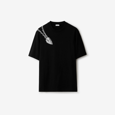 Shop Burberry Shield Hardware Cotton T-shirt In Black