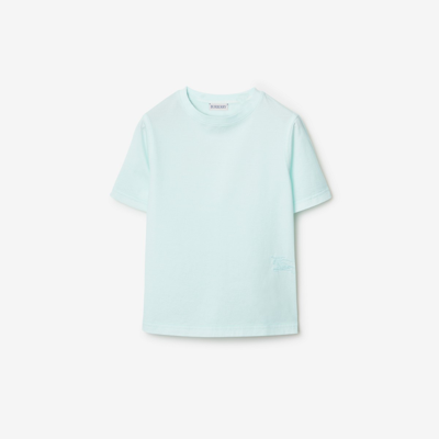 Shop Burberry Childrens Cotton T-shirt In Pastel Mint