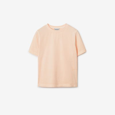 Shop Burberry Childrens Cotton T-shirt In Pastel Peach