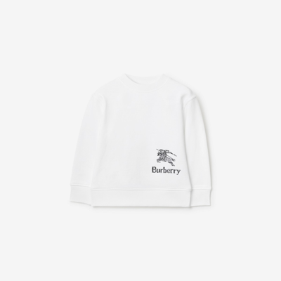 Shop Burberry Childrens Cotton Sweatshirt In White