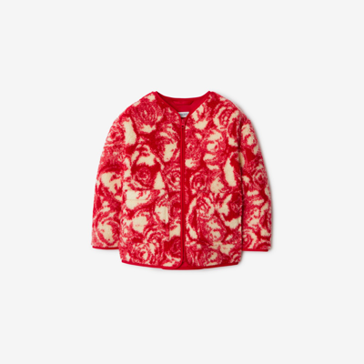 Shop Burberry Childrens Rose Fleece Jacket In Pillar/sherbet