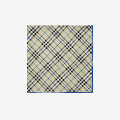 Shop Burberry Check Silk Scarf In Lichen