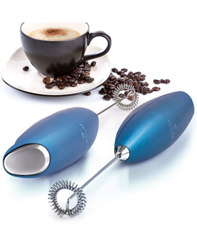 Shop Zulay Milk Frother Og With Stand In Blue