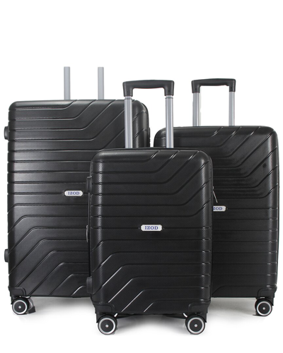 Shop Izod Celina Designer 3pc Luggage Set In Black