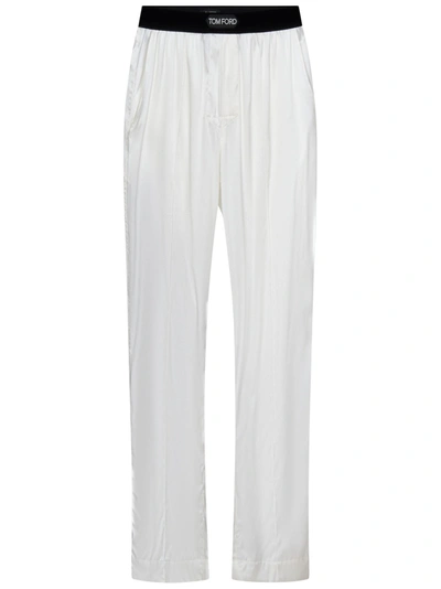 Shop Tom Ford Trousers In Bianco
