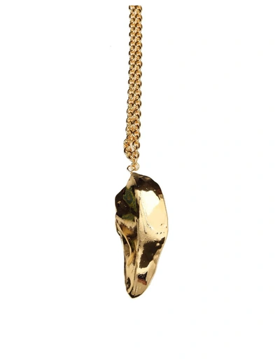 Shop Marni Long Metal Necklace In Gold