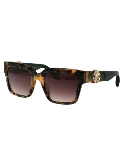 Roberto Cavalli Brown Acetate Sunglasses In Brown
